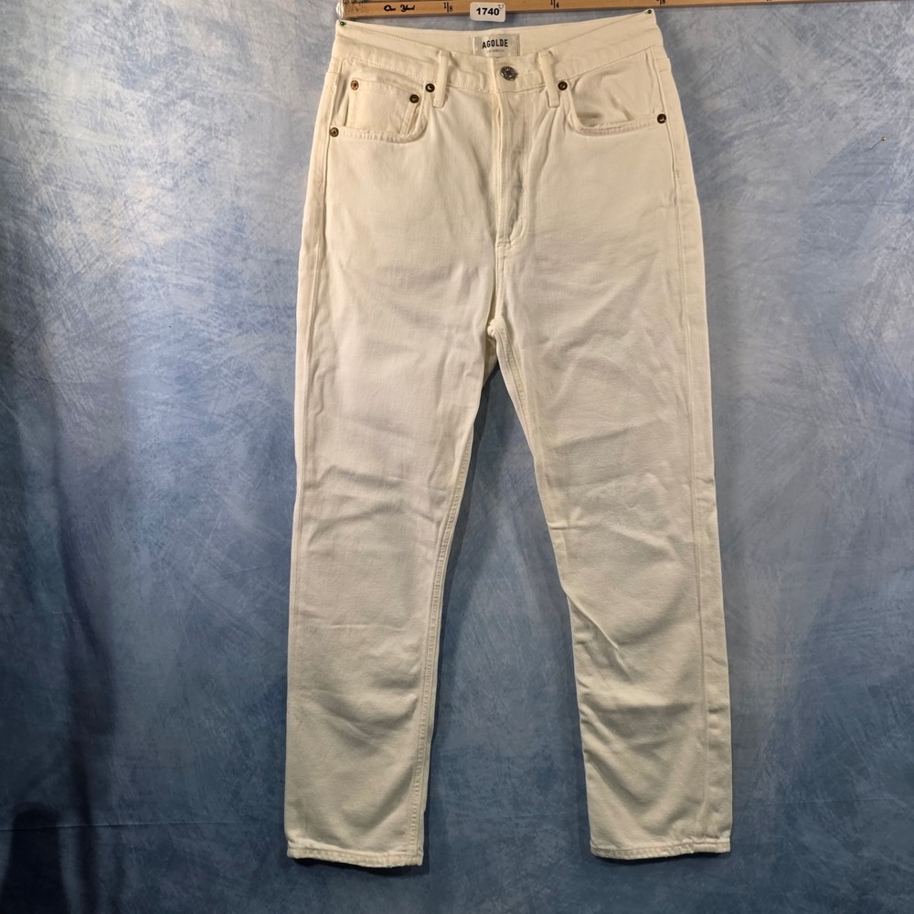 AGOLDE High‎ Rise Straight Leg Jeans White Denim Size 26